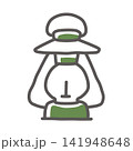 ランタンのアイコン2　グリーン 141948648