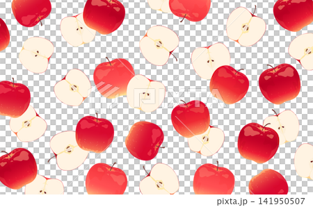 Realistic red apple pattern background_horizontal Realistic red apple pattern background_horizontal 141950507