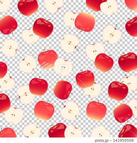 Realistic red apple pattern background_square Realistic red apple pattern background_square 141950509