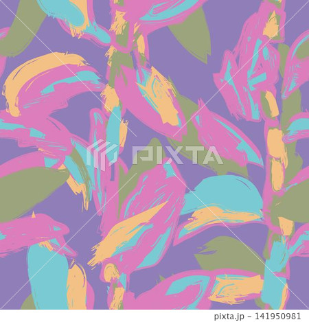Colourful Abstract Floral Seamless Pattern Design 141950981