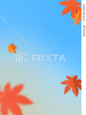 Autumn Background Vertical Banner Template with Maple Leaves Sky and Copy Space Autumn Background Vertical Banner Template with Maple Leaves Sky and Copy Space 141951005
