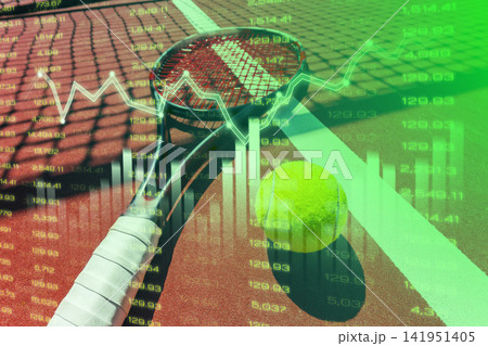 Sports betting on tennis matches at a local court with data graphs and analytics displayed Sports betting on tennis matches at a local court with data graphs and analytics displayed 141951405
