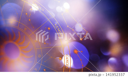 Astrology zodiac signs with stars and symbols in an artistic design Astrology zodiac signs with stars and symbols in an artistic design 141952337