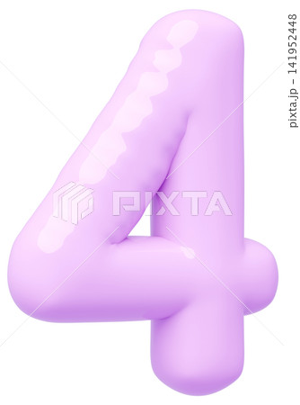3D画像_風船_4_紫 3D画像_風船_4_紫 141952448