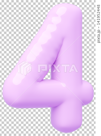 3D画像_風船_4_紫 3D画像_風船_4_紫 141952448