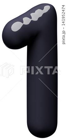 3D画像_風船_1_黒 3D画像_風船_1_黒 141952474