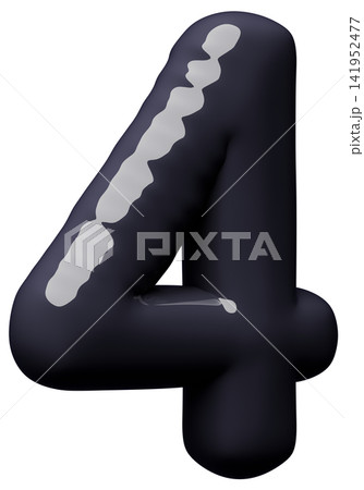 3D画像_風船_4_黒 3D画像_風船_4_黒 141952477