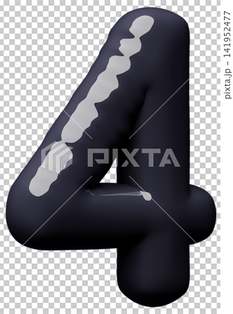 3D画像_風船_4_黒 3D画像_風船_4_黒 141952477