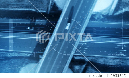 Surveillance system capturing vehicle movement on highway in urban area Surveillance system capturing vehicle movement on highway in urban area 141953845
