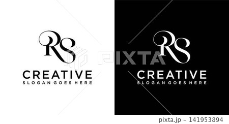 RS or SR initial letter logo design vector concept 141953894