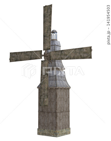3D Old Wooden Windmill 3D Old Wooden Windmill 141954503