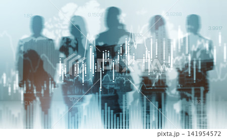 Business team analyzing stock exchange chart in office setting during daytime Business team analyzing stock exchange chart in office setting during daytime 141954572