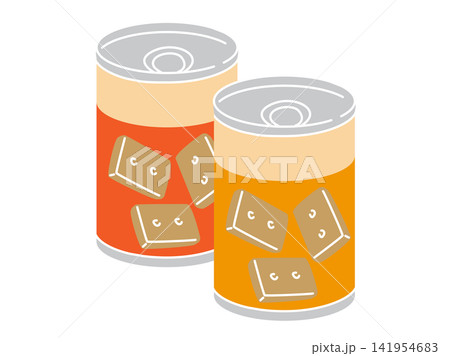 缶詰パンのイラスト 長期保存できる非常食のパンの缶詰 141954683