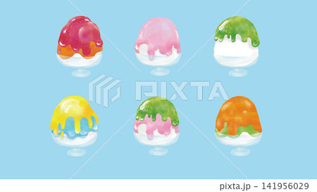 水彩風 かわいいかき氷セット 水彩風 かわいいかき氷セット 141956029
