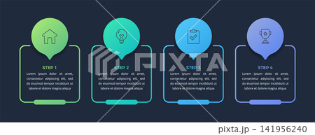 Four Steps Process Infographic Template 141956240
