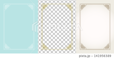 Elegant antique/vintage style frame/border set for wedding invitations and menus. Elegant antique/vintage style frame/border set for wedding invitations and menus. 141956389