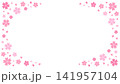 桜 コーナー飾り 背景素材 春 ピンク 花びら 和風 デザイン素材 141957104