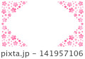 桜 コーナー飾り 背景素材 春 ピンク 花びら 和風 デザイン素材 141957106