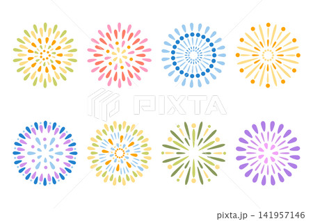 花火 イラストセット 夏祭り 夜空 夏の風物詩 イベント 装飾 デザイン素材 花火 イラストセット 夏祭り 夜空 夏の風物詩 イベント 装飾 デザイン素材 141957146