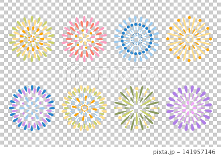 花火 イラストセット 夏祭り 夜空 夏の風物詩 イベント 装飾 デザイン素材 花火 イラストセット 夏祭り 夜空 夏の風物詩 イベント 装飾 デザイン素材 141957146