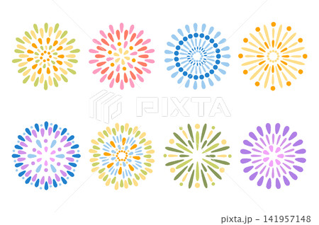 花火 イラストセット 夏祭り 夜空 夏の風物詩 イベント 装飾 デザイン素材 花火 イラストセット 夏祭り 夜空 夏の風物詩 イベント 装飾 デザイン素材 141957148