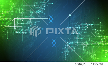 Abstract vector background of digital circuit board with glowing lines and binary code Abstract vector background of digital circuit board with glowing lines and binary code 141957812