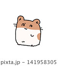 手描きタッチのかわいいゴールデンハムスターのイラスト 141958305