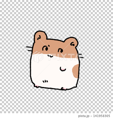 手描きタッチのかわいいゴールデンハムスターのイラスト 手描きタッチのかわいいゴールデンハムスターのイラスト 141958305