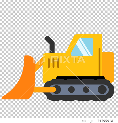 Illustration of a yellow bulldozer Illustration of a yellow bulldozer 141959181