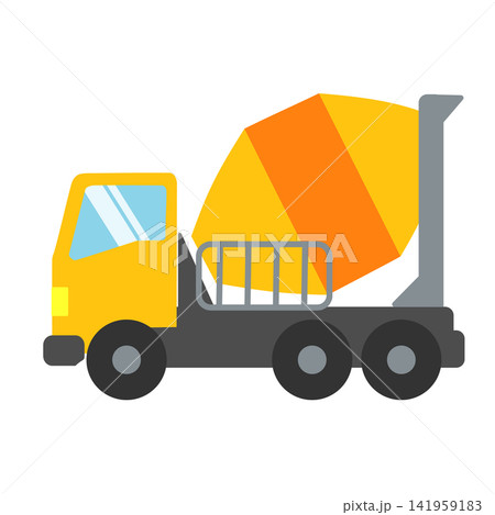 黄色いミキサー車のイラスト 141959183