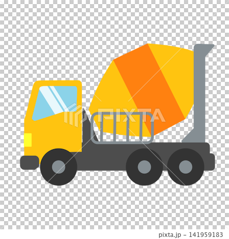 黄色いミキサー車のイラスト 141959183