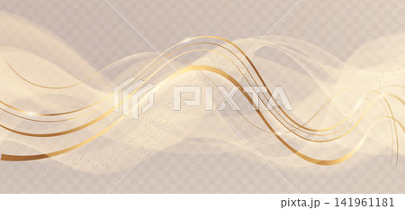 Luxury golden waves flow on transparent background Luxury golden waves flow on transparent background 141961181