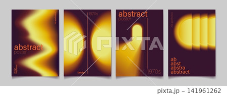 Retro 70s poster designs with abstract shapes Retro 70s poster designs with abstract shapes 141961262