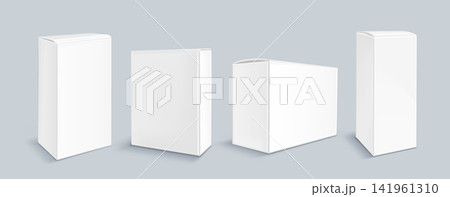 White carton boxes, 3d blank paper package mockup White carton boxes, 3d blank paper package mockup 141961310