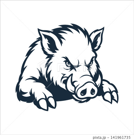 boar mascot logo vector illustration design template simple and modern style 141961735
