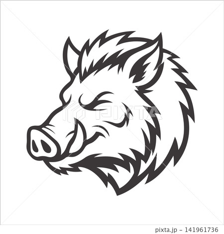 boar mascot logo vector illustration design template simple and modern style 141961736