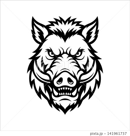 boar mascot logo vector illustration design template simple and modern style 141961737