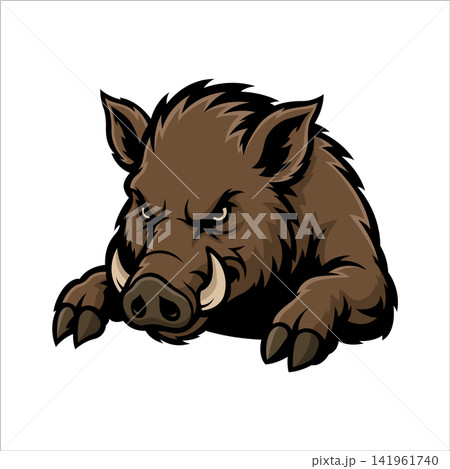 boar mascot logo vector illustration design template simple and modern style boar mascot logo vector illustration design template simple and modern style 141961740