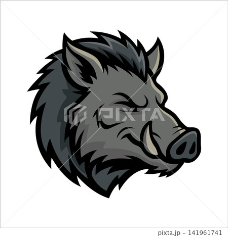 boar mascot logo vector illustration design template simple and modern style boar mascot logo vector illustration design template simple and modern style 141961741
