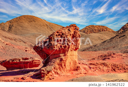 Desert landscape. Sandstone rock in Timna Park, Israel 141962522