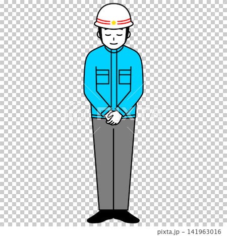 お辞儀をする救急隊員の男性(全身) お辞儀をする救急隊員の男性(全身) 141963016