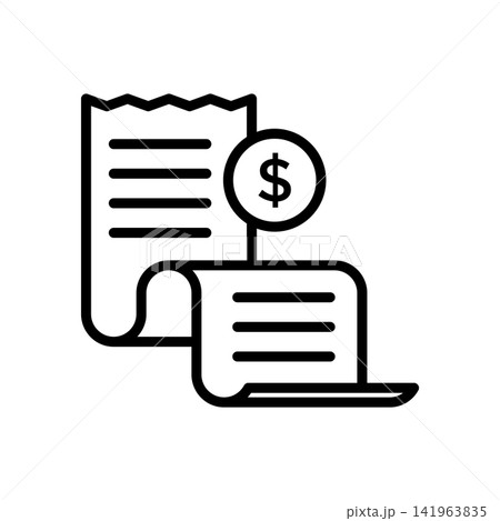 bill icon vector design template in white background 141963835