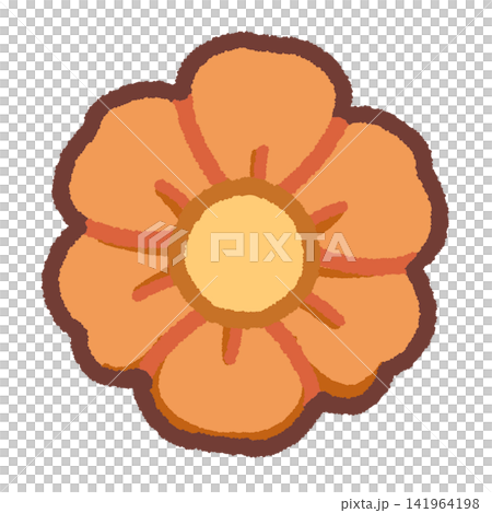Simple illustration of orange flowers Simple illustration of orange flowers 141964198