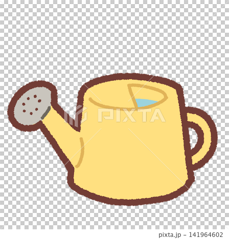 A simple illustration of a yellow watering can. A simple illustration of a yellow watering can. 141964602