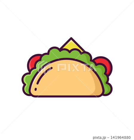 taco icon vector design template in white background taco icon vector design template in white background 141964880