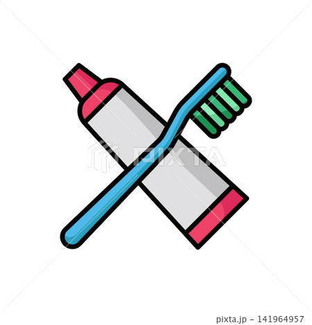 toothbrush icon vector design template in white background 141964957