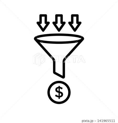 funnel filter icon vector design template in white background 141965511