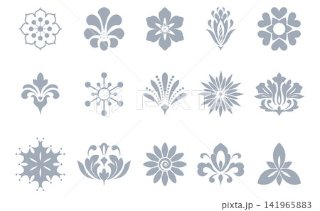 Flower icons set. Isolated elements for design. Vector graphics. Flower collection Flower icons set. Isolated elements for design. Vector graphics. Flower collection 141965883