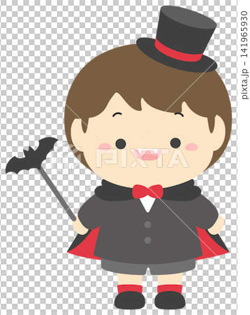 Vector illustration of a child dressed as a vampire for Halloween Vector illustration of a child dressed as a vampire for Halloween 141965930