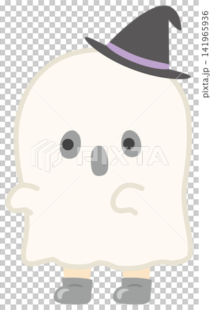 Vector illustration of a child dressed as a Halloween ghost. Vector illustration of a child dressed as a Halloween ghost. 141965936